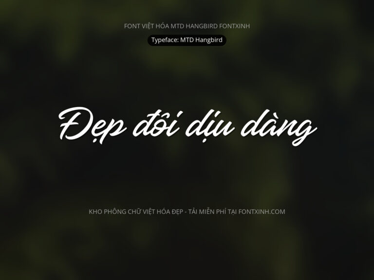 Font MTD Hangbird Font Xinh