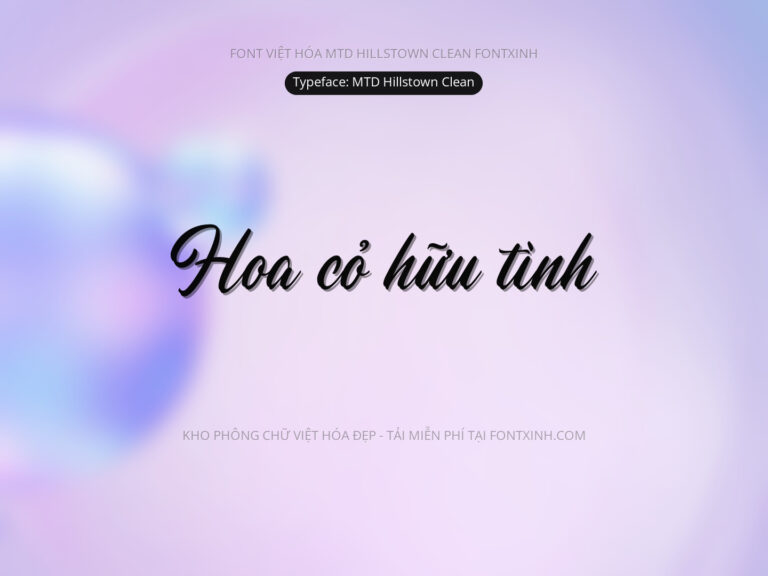 Font MTD Hillstown Font Xinh