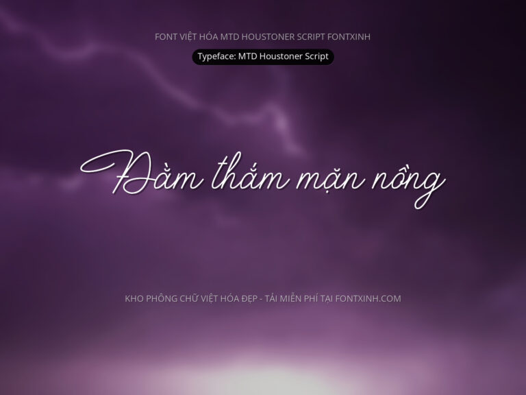 Font MTD Houstoner Script Font Xinh