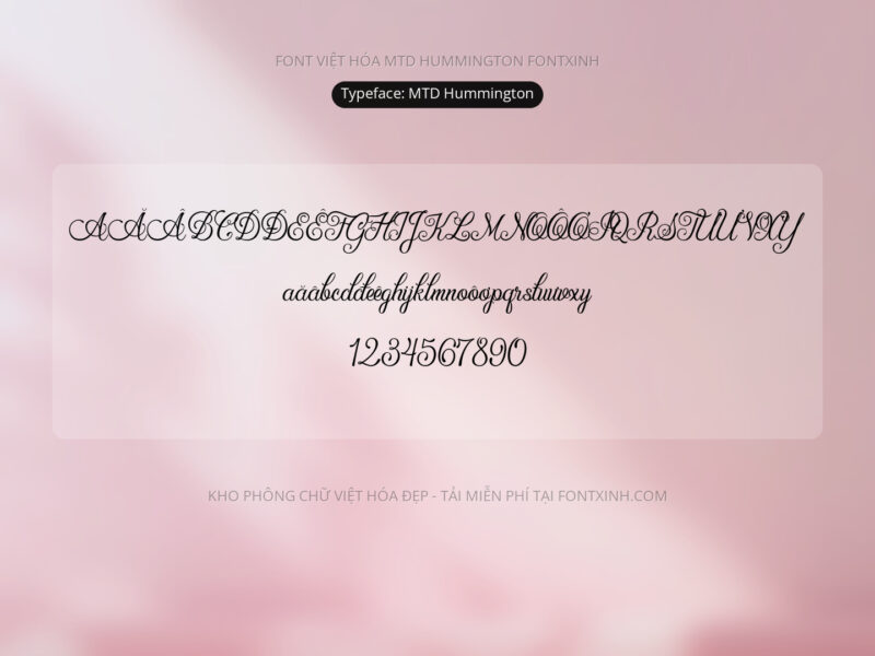 Font MTD Hummington Font Xinh