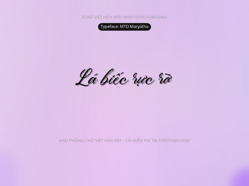 Font MTD Maryatha Font Xinh
