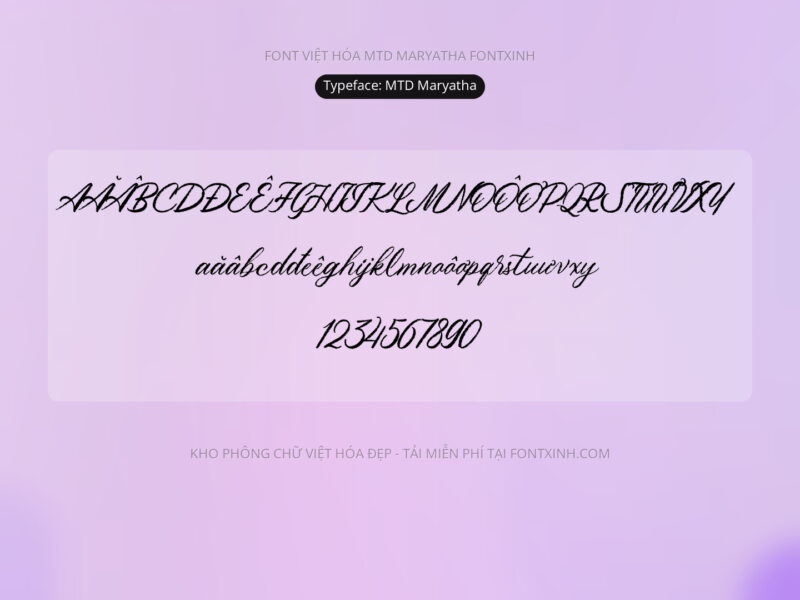Font MTD Maryatha Font Xinh
