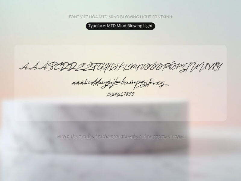 Font MTD Mind Blowing Light Font Xinh