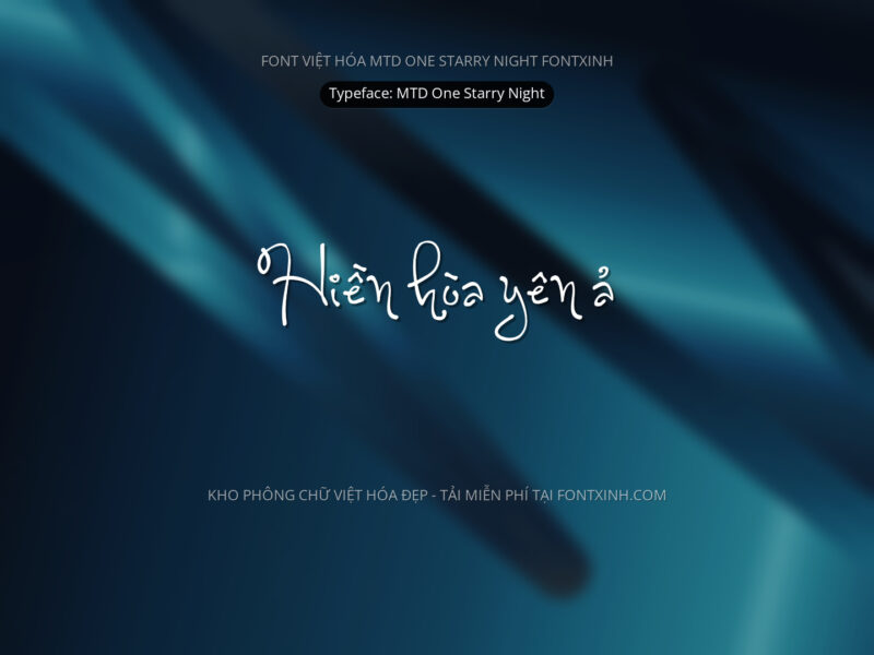 Font MTD One Starry Night Font Xinh