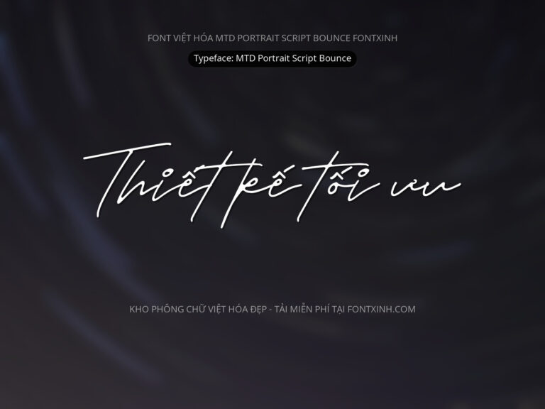 Font MTD Portrait Script Bounce Font Xinh