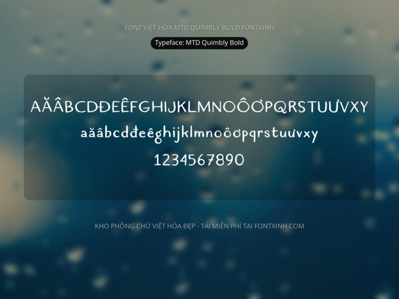 Font MTD Quimbly Font Xinh