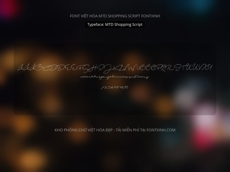Font MTD Shopping Script Font Xinh