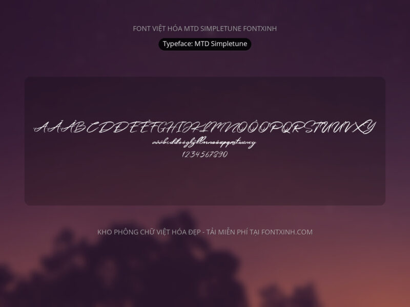 Font MTD Simpletune Font Xinh