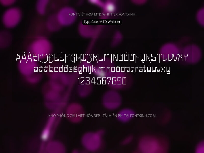 Font MTD Whittier Font Xinh