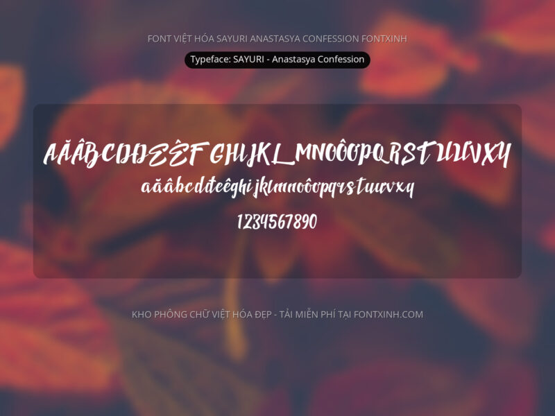 Font Sayuri Anastasya Confession Font Xinh