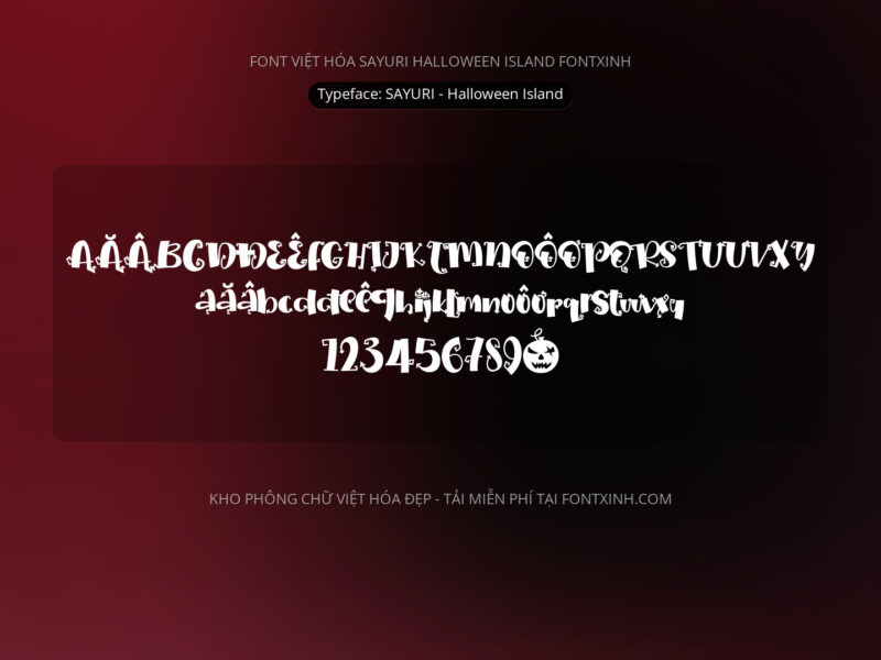 Font SAYURI Halloween Island Font Xinh