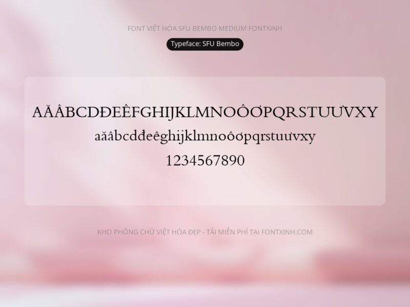 Font SFU Bembo Font Xinh