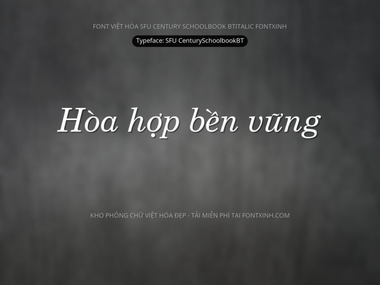 Font SFU Century School Book Font Xinh