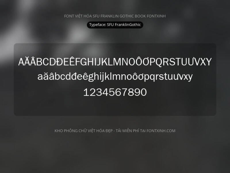 Font SFU FranklinGothic Font Xinh