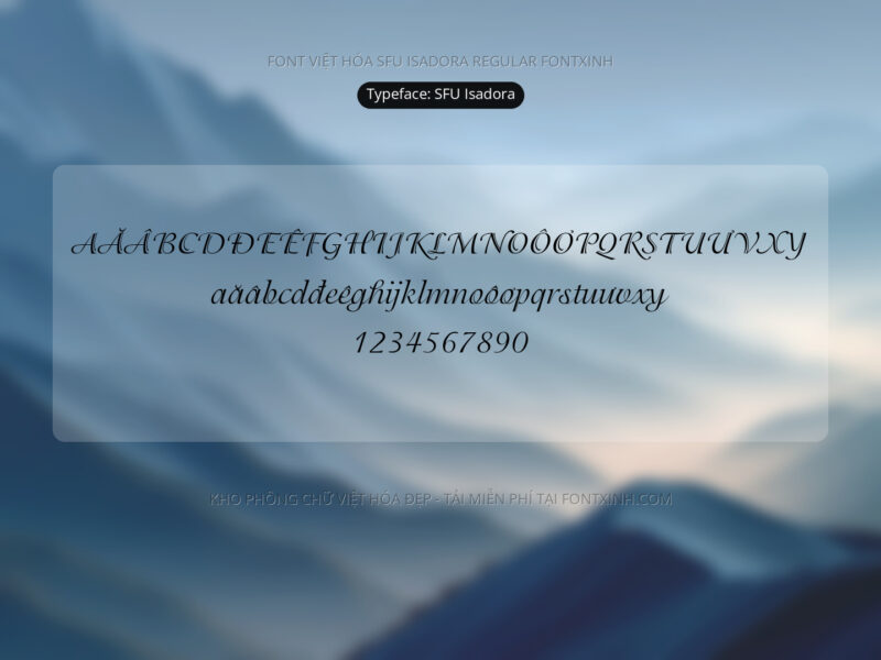 Font SFU Isadora Font Xinh
