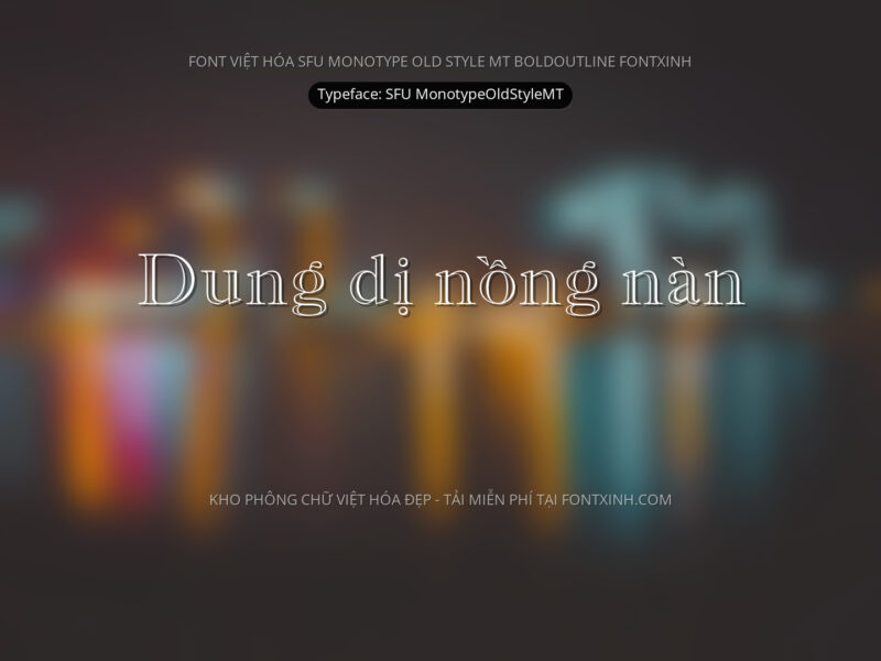 Font SFU MonotypeOldStyleMT Font Xinh
