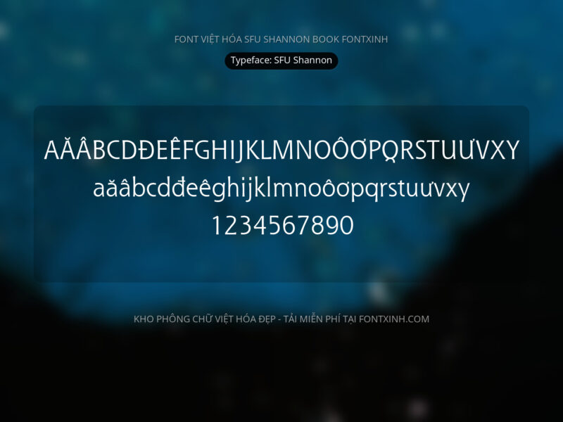 Font SFU Shannon Font Xinh