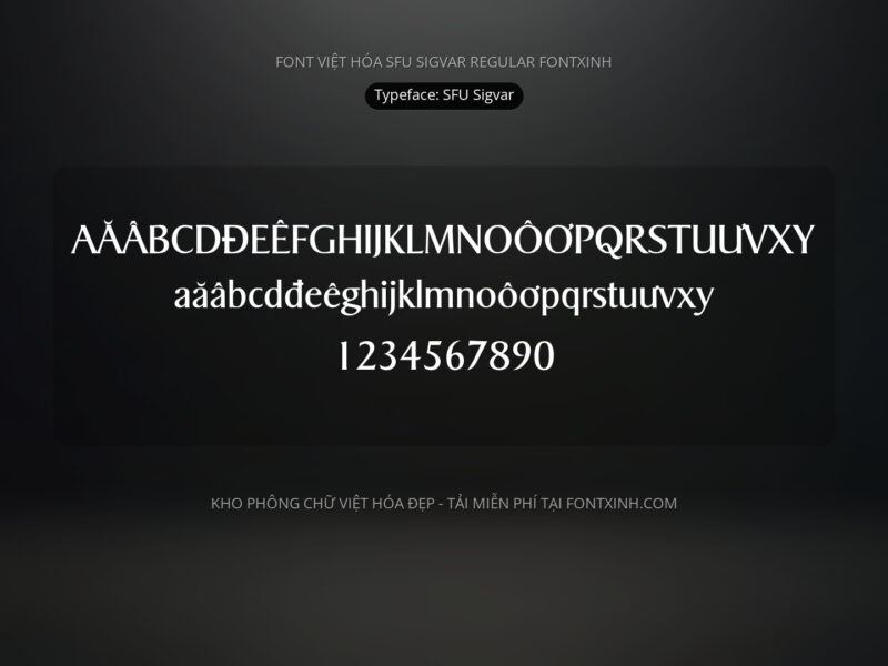 Font SFU Sigvar Font Xinh