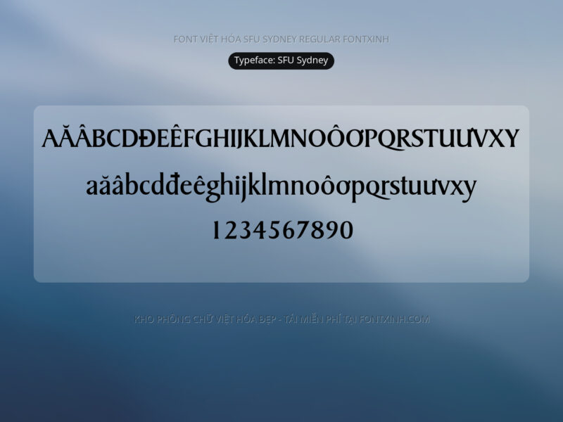 Font SFU Sydney Font Xinh