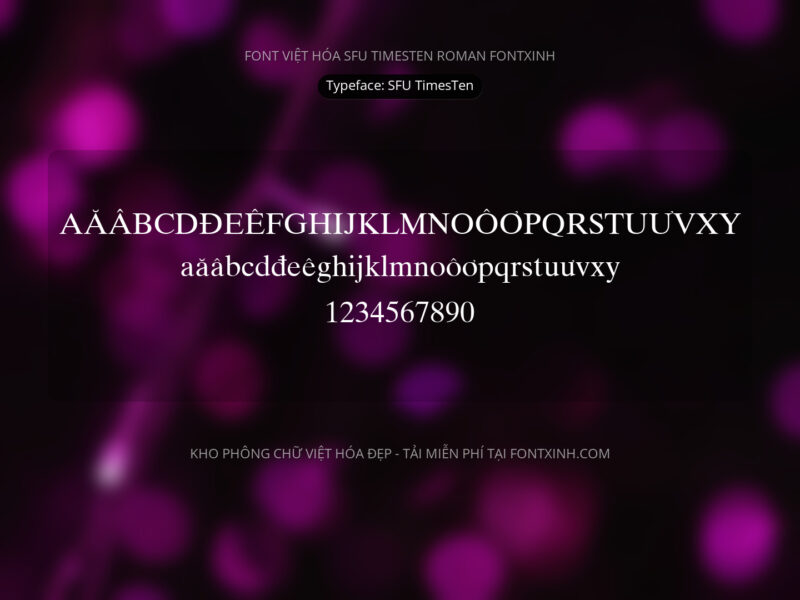 Font SFU TimesTen Font Xinh