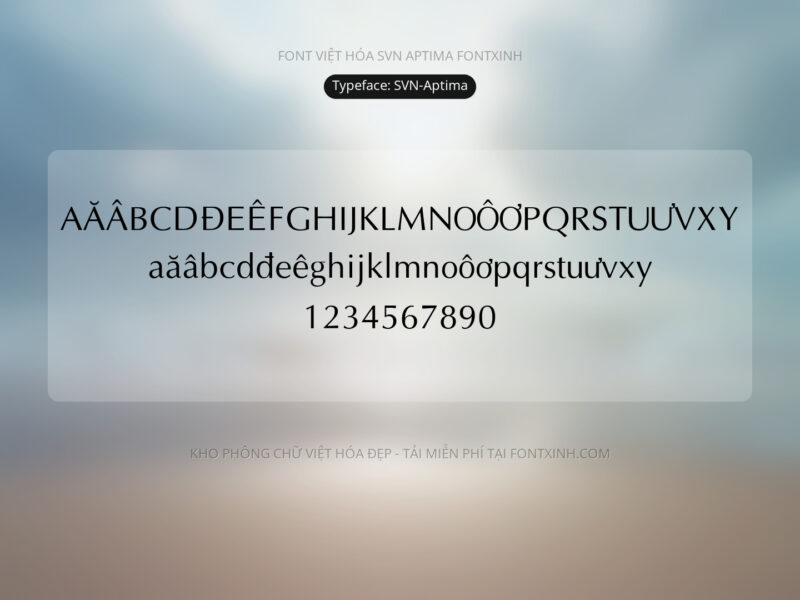 Font SVN Aptima Font Xinh