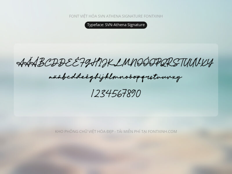 Font SVN AthenaSignature Font Xinh