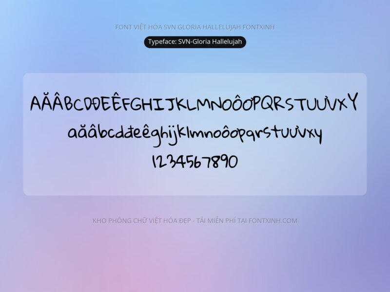 Font SVN GloriaHallelujah Font Xinh
