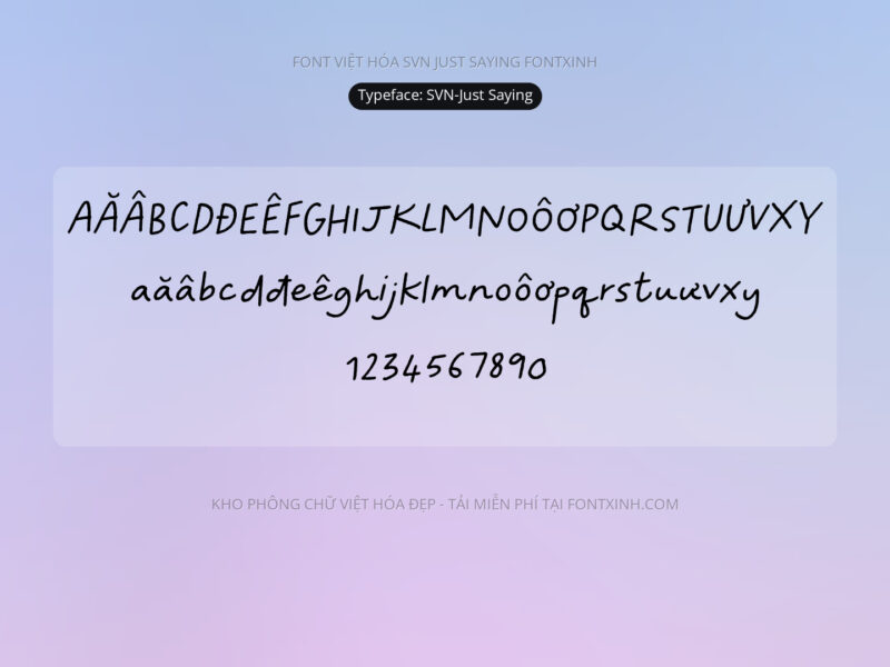 Font SVN JustSaying Font Xinh