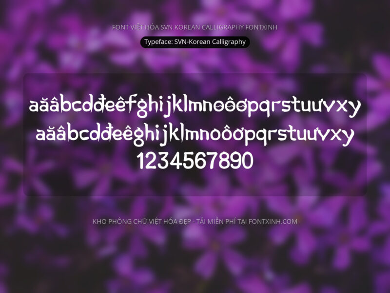 Font SVN KoreanCalligraphy Font Xinh