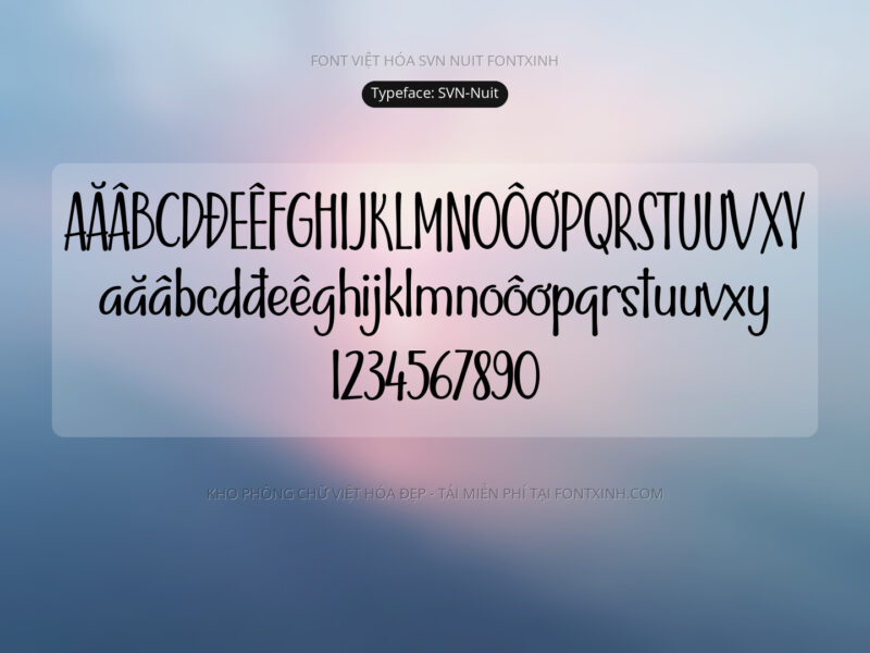 Font SVN Nuit Font Xinh