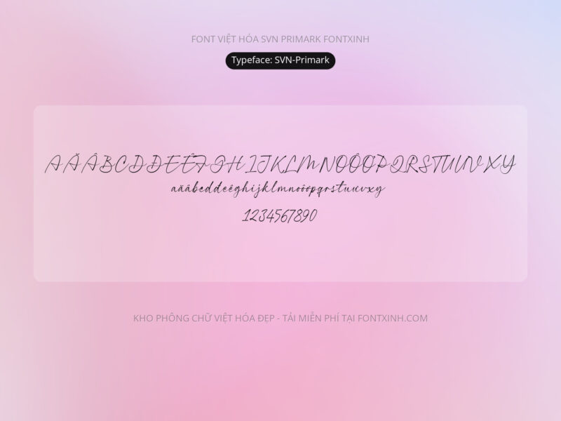 Font SVN Primark Font Xinh