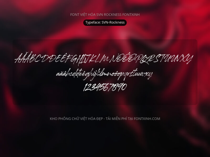 Font SVN Rockness Slant Font Xinh