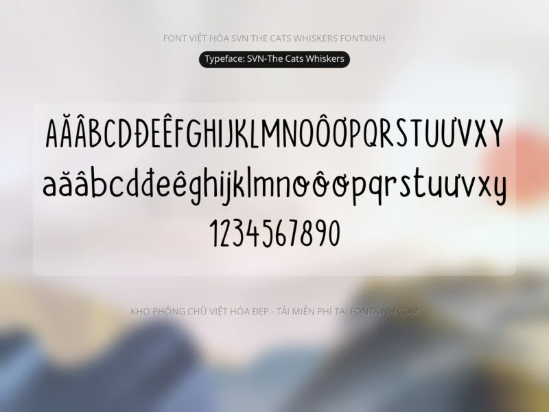 Font SVN The Cat Whiskers Font Xinh
