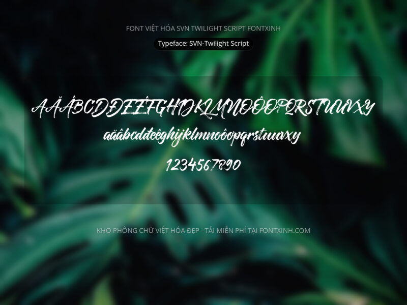 Font SVN TwilightScript Font Xinh