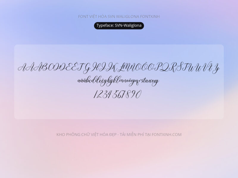 Font SVN Waliglona Font Xinh