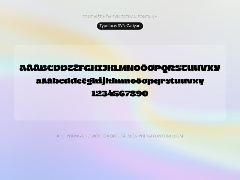 Font SVN Zatiyan Font Xinh