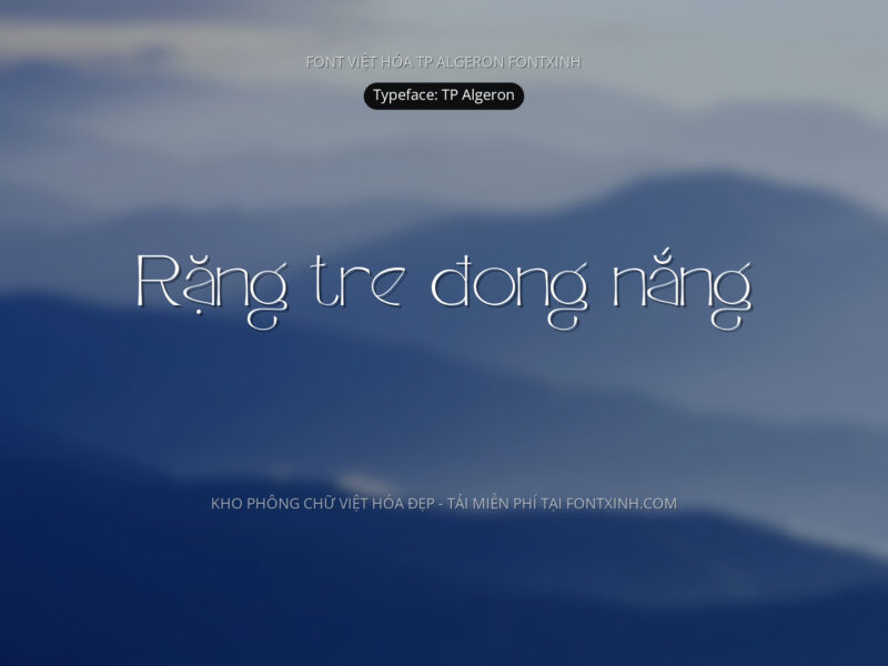 Font TPAlgeron Font Xinh
