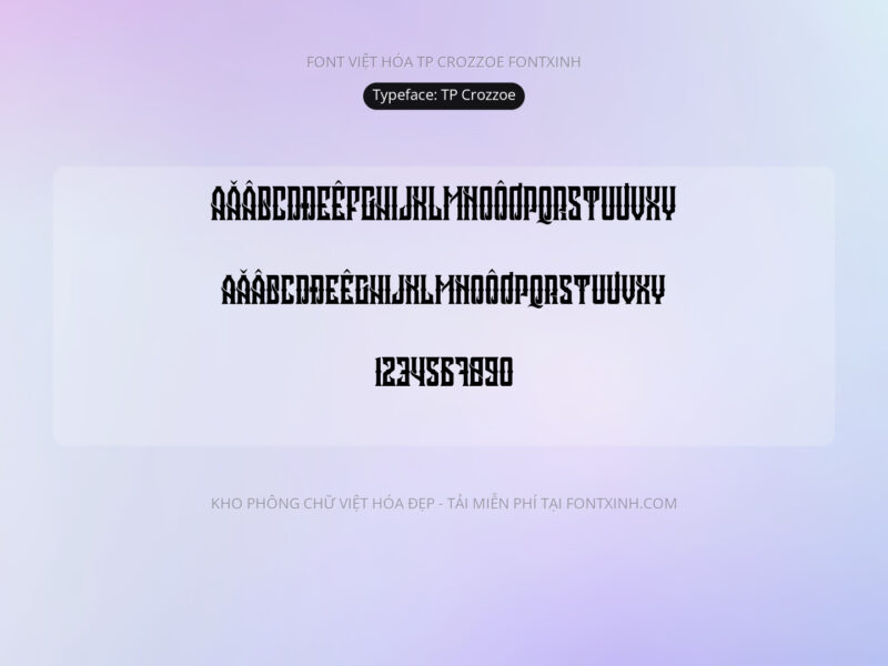 Font TP Crozzoe Font Xinh