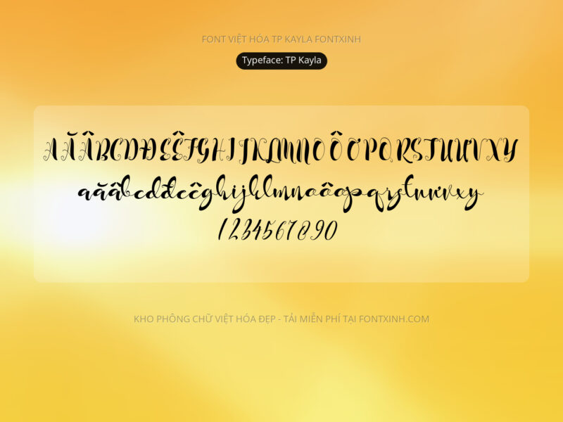 Font TP Kayla Font Xinh