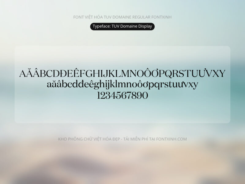 Font TUV Domaine Regular Font Xinh