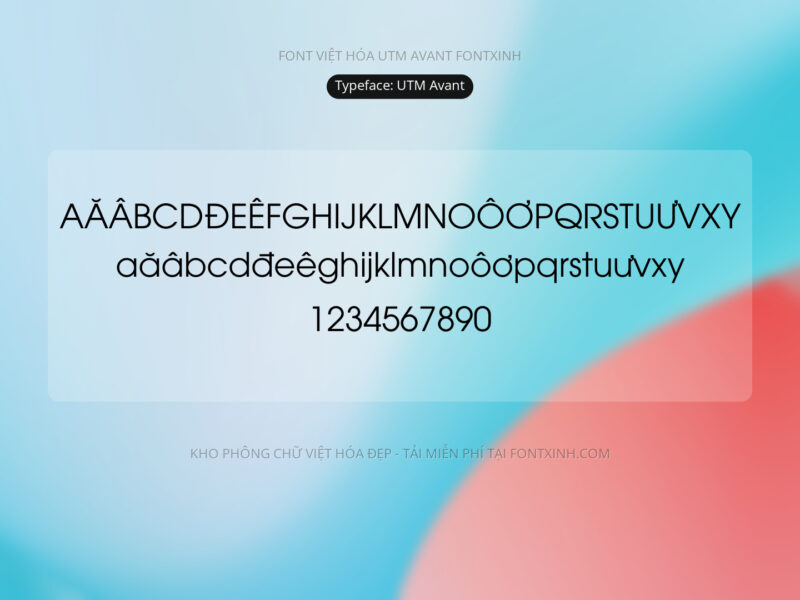 Font UTM Avant Font Xinh