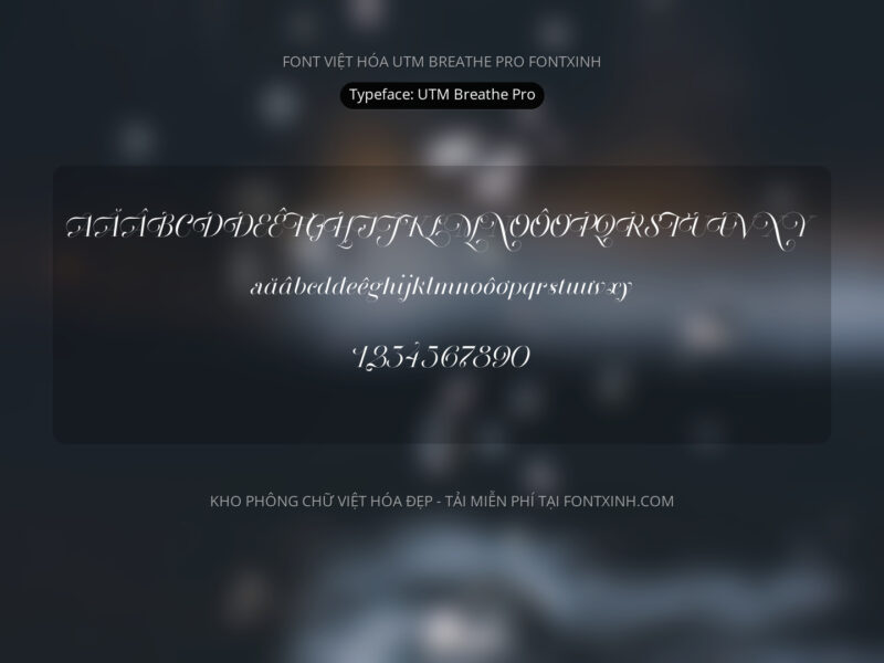 Font UTM Breathe Pro Font Xinh