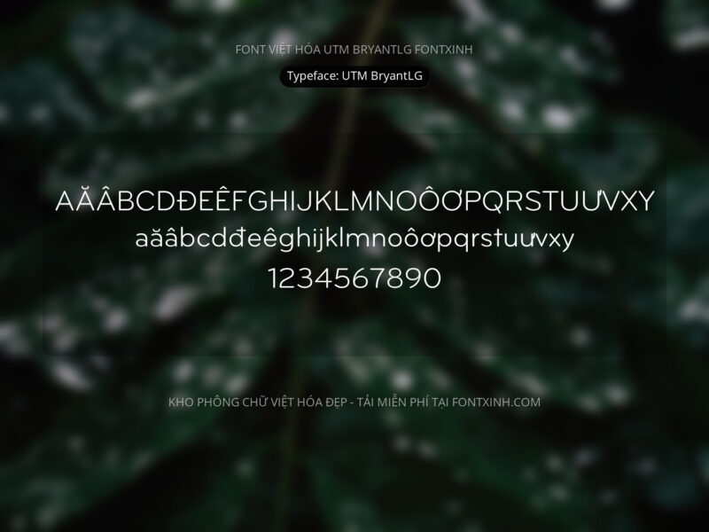 Font UTM Bryantlg Font Xinh