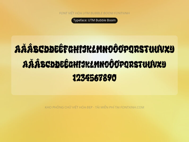 Font UTM Bubble Boom Font Xinh