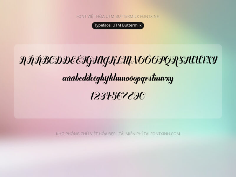Font UTM Buttermilk Font Xinh