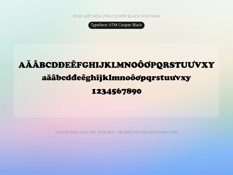 Font UTM Cooper Font Xinh