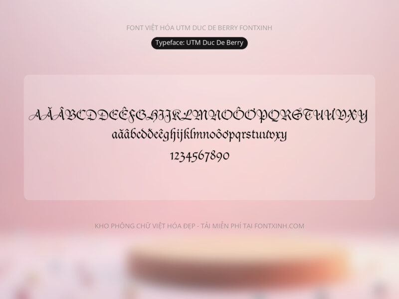Font UTM Duc De Berry Font Xinh