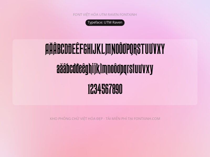 Font UTM Raven Font Xinh