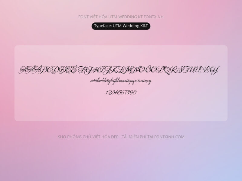 Font UTM Wedding K&T Font Xinh