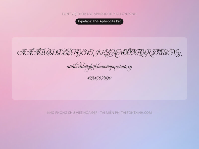 Font UVF Aphrodite Pro Font Xinh